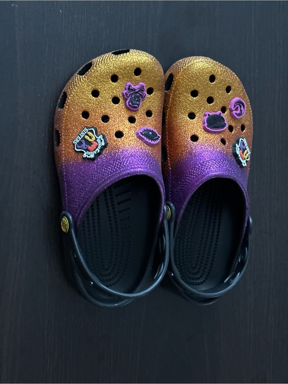Custom Glitter Crocs (Purple & Gold) – Halloween / Hocus Pocus Style - Picture 5 of 7